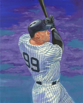 Aaron Judge Large Original 2 x 2.5 Foot Painting By Famed Artist Dick Perez